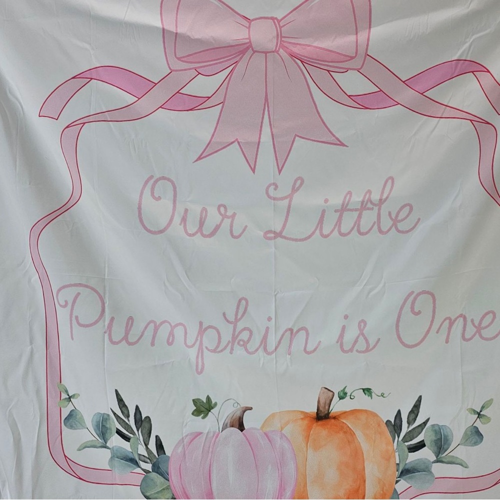 Our Little Pumpkin 1st Birthday Backdrop, sign, high chair sign